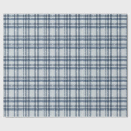 Minimalist grau-silbernes Winterkaromuster Geschenkpapier