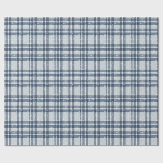 Minimalist grau-silbernes Winterkaromuster Geschenkpapier (Flach)