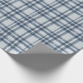 Minimalist grau-silbernes Winterkaromuster Geschenkpapier (Ecke)