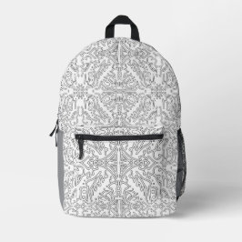 Minimalist graues Blumenmuster Bedruckter Rucksack