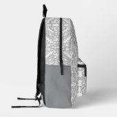 Minimalist graues Blumenmuster Bedruckter Rucksack (Links)