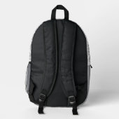 Minimalist graues Blumenmuster Bedruckter Rucksack (Rückseite)