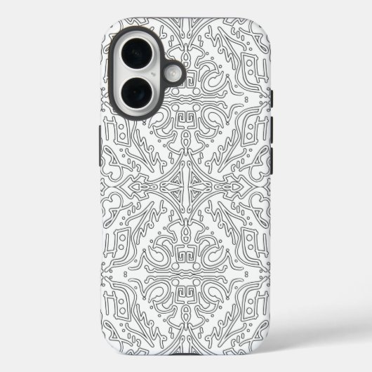 Minimalist graues Blumenmuster Case-Mate iPhone Hülle (Rückseite)