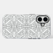 Minimalist graues Blumenmuster Case-Mate iPhone Hülle (Rückseite (Horizontal))