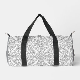 Minimalist graues Blumenmuster Duffle Bag