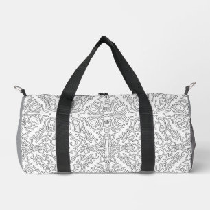 Minimalist graues Blumenmuster Duffle Bag