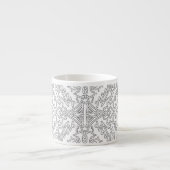 Minimalist graues Blumenmuster Espressotasse (Vorderseite)
