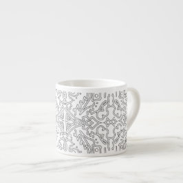 Minimalist graues Blumenmuster Espressotasse