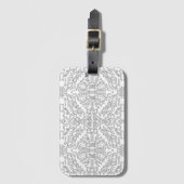 Minimalist graues Blumenmuster Gepäckanhänger (Vorderseite Vertikal)