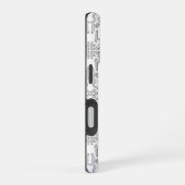 Minimalist graues Blumenmuster iPhone 16 Hülle (Rechte Seite)