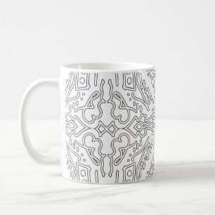 Minimalist graues Blumenmuster Kaffeetasse