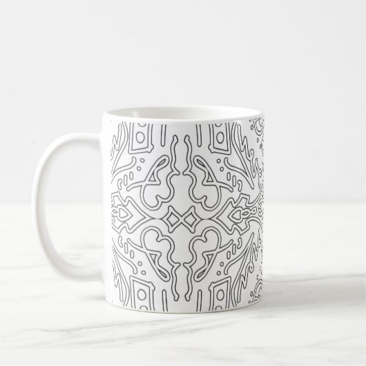 Minimalist graues Blumenmuster Kaffeetasse (Links)