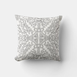 Minimalist graues Blumenmuster Kissen