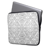 Minimalist graues Blumenmuster Laptopschutzhülle (Vorderseite Links)