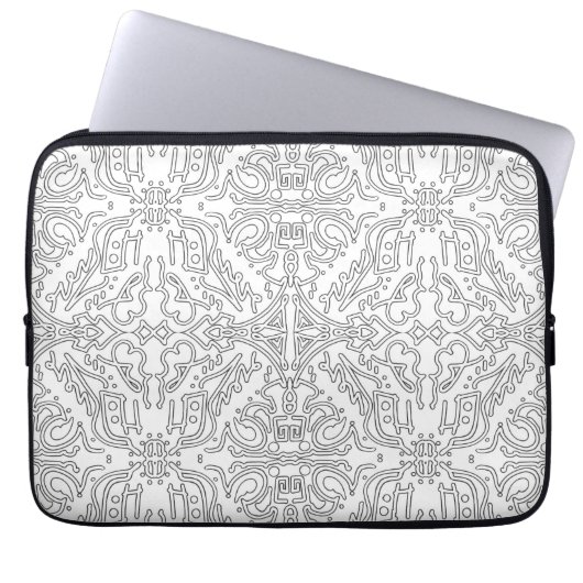 Minimalist graues Blumenmuster Laptopschutzhülle (Vorderseite)