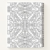 Minimalist graues Blumenmuster Notizblock (Rückseite)