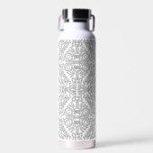 Minimalist graues Blumenmuster Trinkflasche (Vorne)