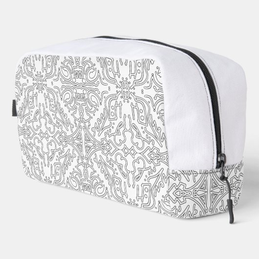 Minimalist graues Blumenmuster Waschbeutel (Rechte Ecke)