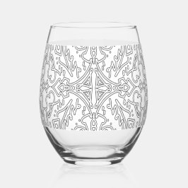 Minimalist graues Blumenmuster Weinglas Ohne Stiel