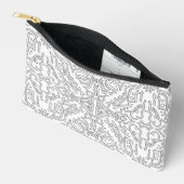 Minimalist graues Blumenmuster Zubehörtasche (Offen)