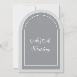 Minimalist Gray and Light Gray Arch Wedding Einladung