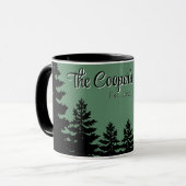 Minimalist gray black pine tree silhouette     tasse (Vorderseite Links)