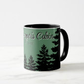 Minimalist gray black pine tree silhouette     tasse (VorderseiteRechts)