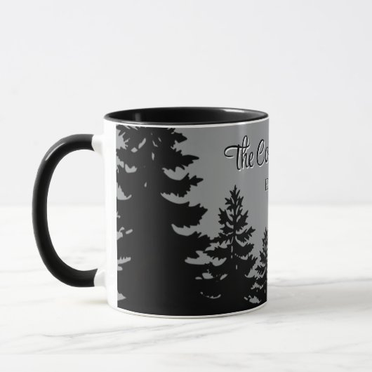 Minimalist gray black pine tree silhouette     tasse (Links)
