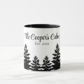 Minimalist gray black pine tree silhouette tasse (Zentrum)
