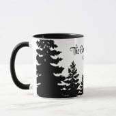 Minimalist gray black pine tree silhouette tasse (Links)