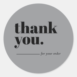 Minimalist Gray Business Customer Thank You Runder Aufkleber