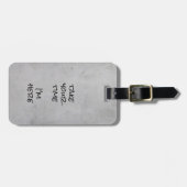 Minimalist Gray Concrete Black Script and Text Gepäckanhänger (Vorderseite horizontal)