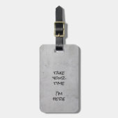 Minimalist Gray Concrete Black Script and Text Gepäckanhänger (Vorderseite vertikal)