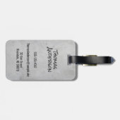 Minimalist Gray Concrete Black Script and Text Gepäckanhänger (Rückseite horizontal)