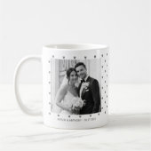 Minimalist Gray Hearts Custom Wedding Two Photos Kaffeetasse (Links)