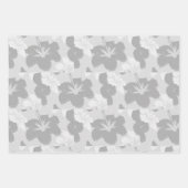 Minimalist Gray Hibiscus Floral Modern Geschenkpapier Set (Vorderseite 3)