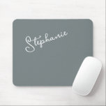 Minimalist Gray Personalized Script Name Office  Mousepad<br><div class="desc">Minimalist Modern Gray Personalized Script Name Office Mousepad. Simple to customize,   just add a name or your own text. Perfect for office,  home office,  home decor,  work station,  kids rooms,  back to school and going away to college gifts. Order yours today!</div>