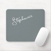 Minimalist Gray Personalized Script Name Office  Mousepad (Mit Mouse)
