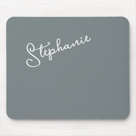 Minimalist Gray Personalized Script Name Office  Mousepad (Vorne)