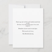 Minimalist Gray Photo Baby Announcement Flat Card (Rückseite)