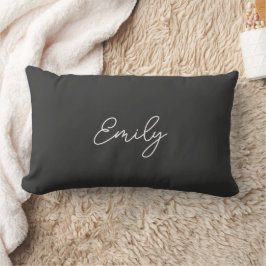 Minimalist Gray Script Name Dorm Pillow  Lendenkissen