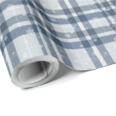 Minimalist Gray & Silver Winter Plaid Geschenkpapier (Rolleneckpunkt)