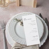 Minimalist Gray Wedding Menu Menükarte