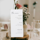 Minimalist Gray Wedding Menu Menükarte