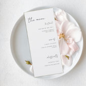 Minimalist Gray Wedding Menu Menükarte