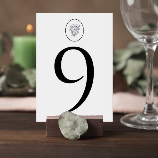 Minimalist Gray Wedding Table Number Card Tischnummer