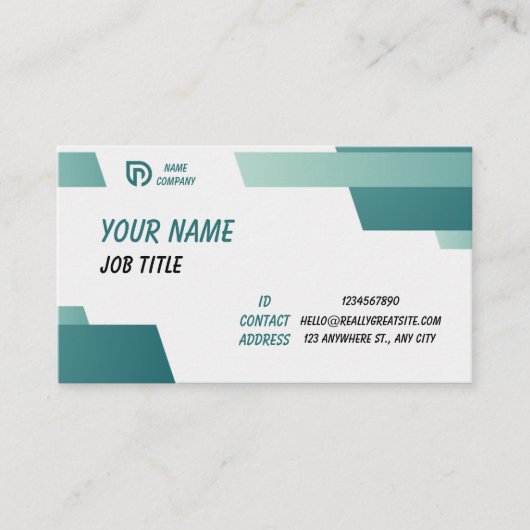 Minimalist Green and White Professional Business C Visitenkarte (Vorderseite)