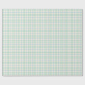 Minimalist Green & Blue Grid PatternWrapping Paper Geschenkpapier (Flach)