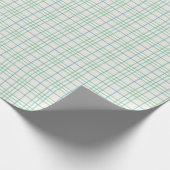 Minimalist Green & Blue Grid PatternWrapping Paper Geschenkpapier (Ecke)