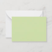 Minimalist Green Border Monogram Note Card Mitteilungskarte (Rückseite)